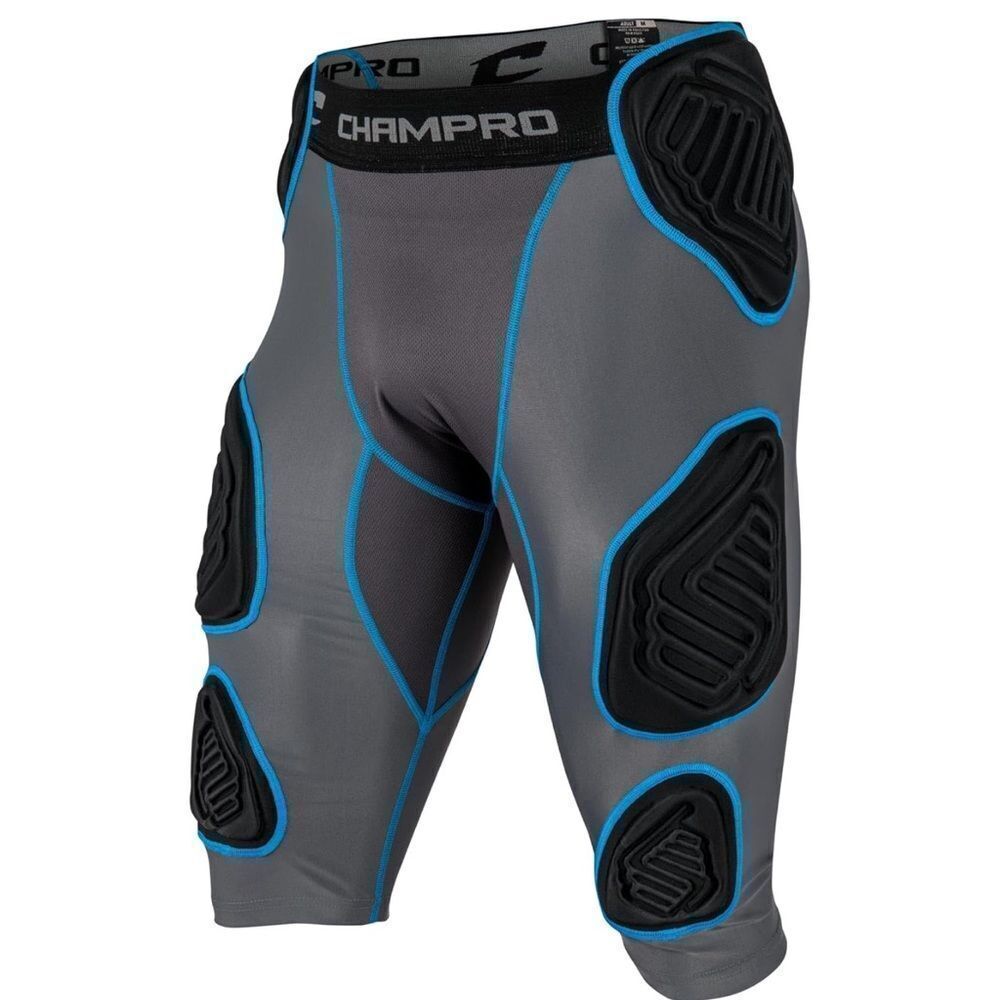 Champro Adult Bull Rush 7-Pad Girdle, 4X-Large, Charcoal, Black Inset NWT